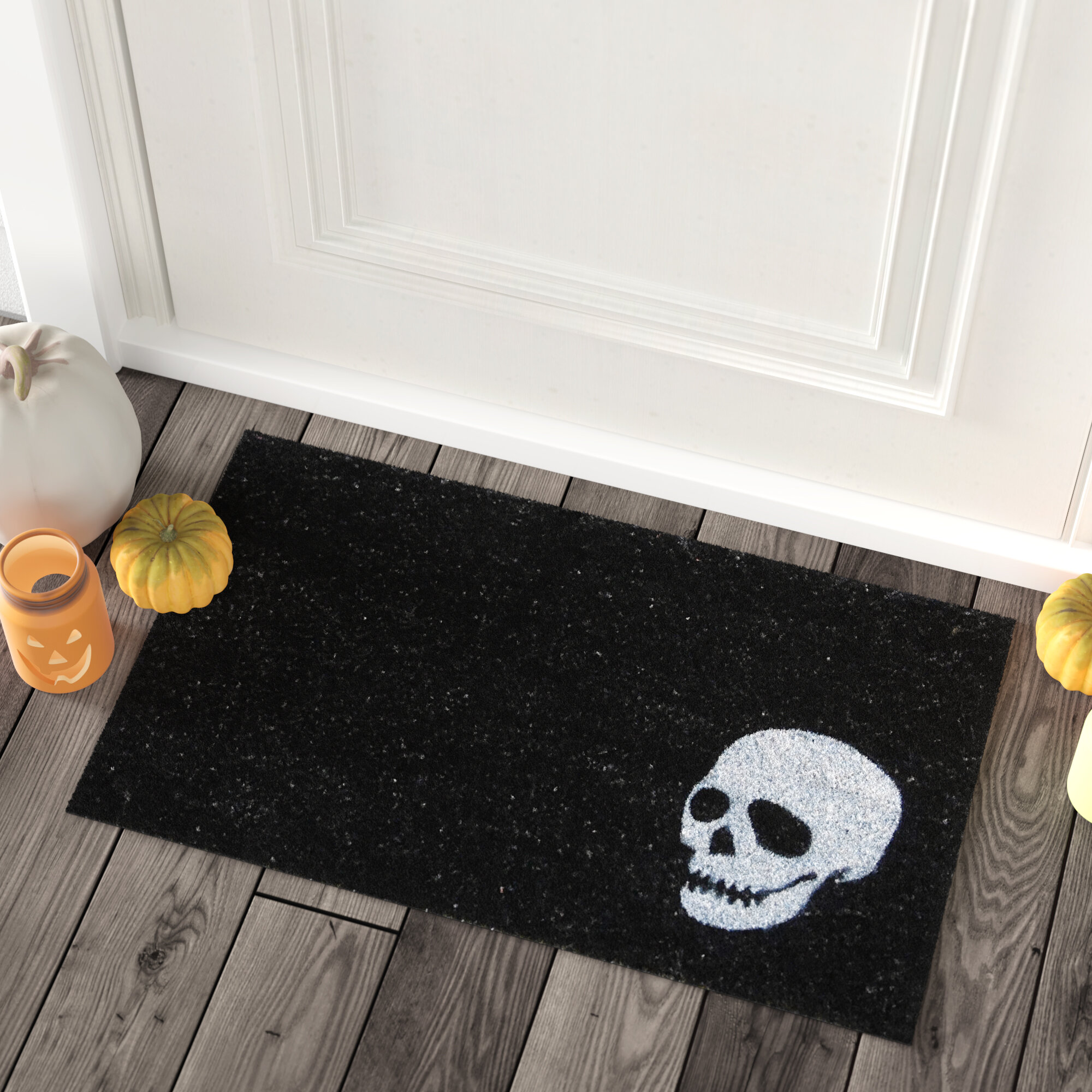 Pirate Flag Skull Bath Rugs Non-Slip Floor Outdoor Indoor Front Door Mat 16X24" 