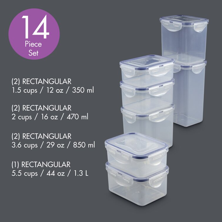 2 x Lock & Lock Rectangular Food Storage Container Airtight 470ml Stackable