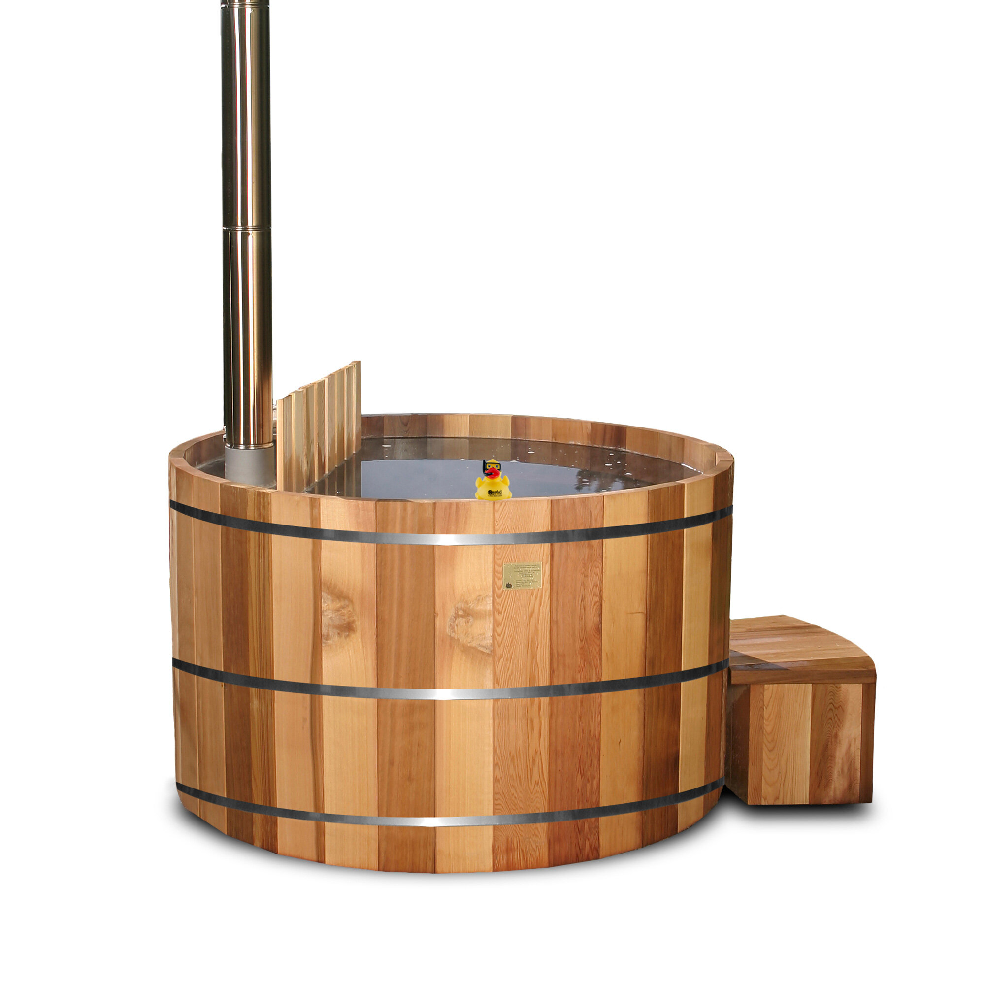3 Person Wood Fired Cedar Hot Tub With Scuba Stove