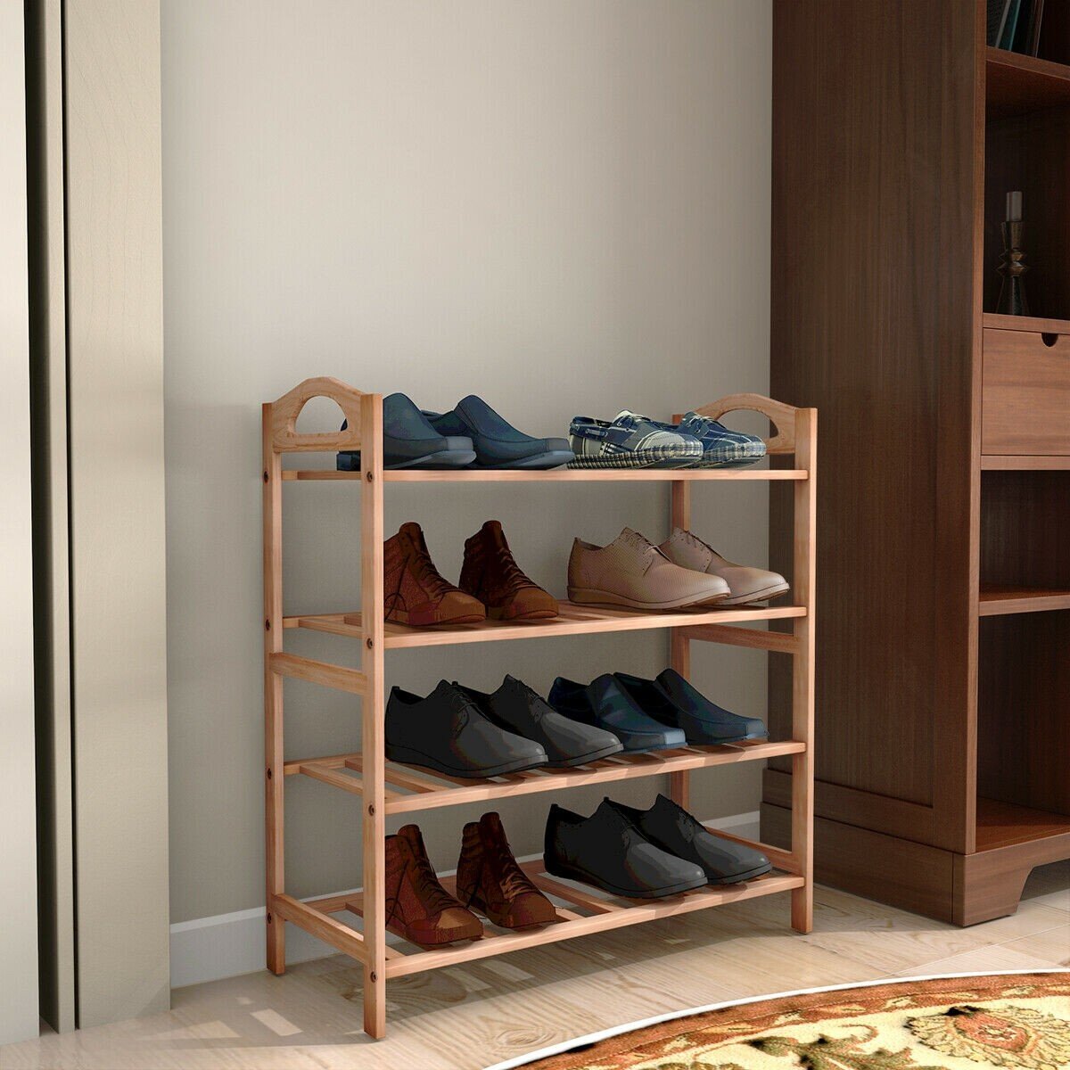 Keyoumi 4 Tier Bamboo Shoe Shelf Storage Organizer Wayfair