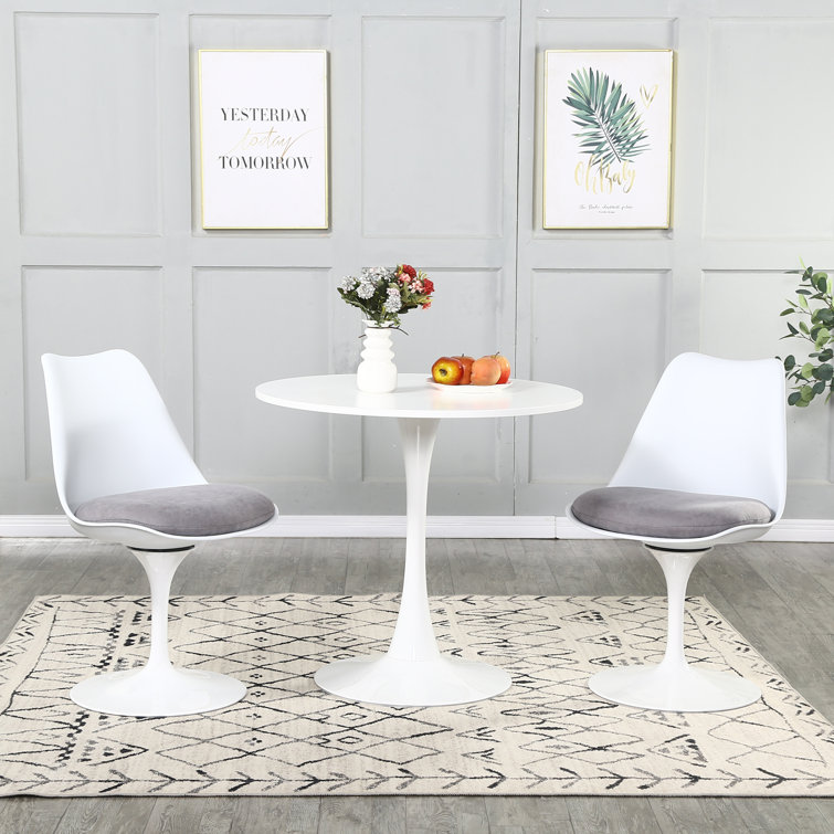 Ivy Bronx Dining Chairs Swivel Modern White Shape Dining Room Chairs For Kitchen And Dining Room 2 Chairs Red With Pu Seat Wayfair