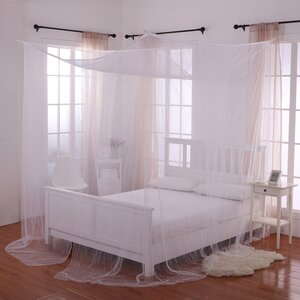 Harrelson 4-Post Bed Sheer Panel Canopy Net