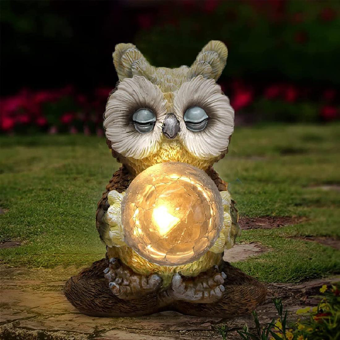 Owl Solar LED Garden Light Lawn Ornament Outdoor Waterproof Christmas Lamp Decor 