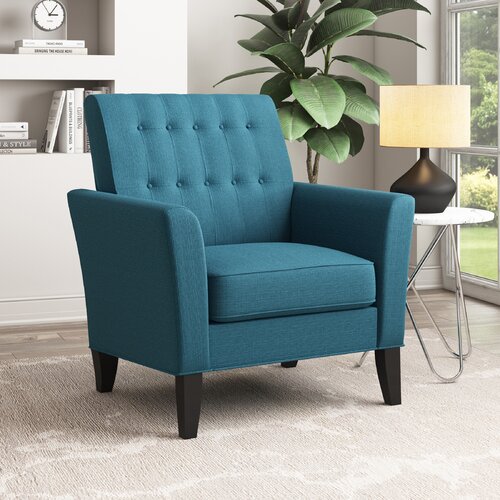 Mercury Row® Analia 33'' Wide Tufted Linen Armchair ...