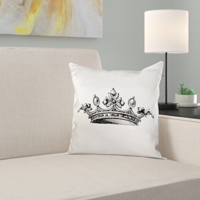 Majestic Crown Drawing Pillow Cover