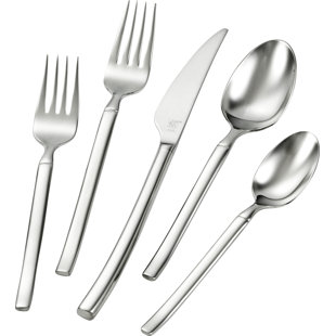 Modern Contemporary 18 10 Satin Flatware Allmodern Opus 45 Piece 18 10 Stainless Steel Flatware Set Service For 9
