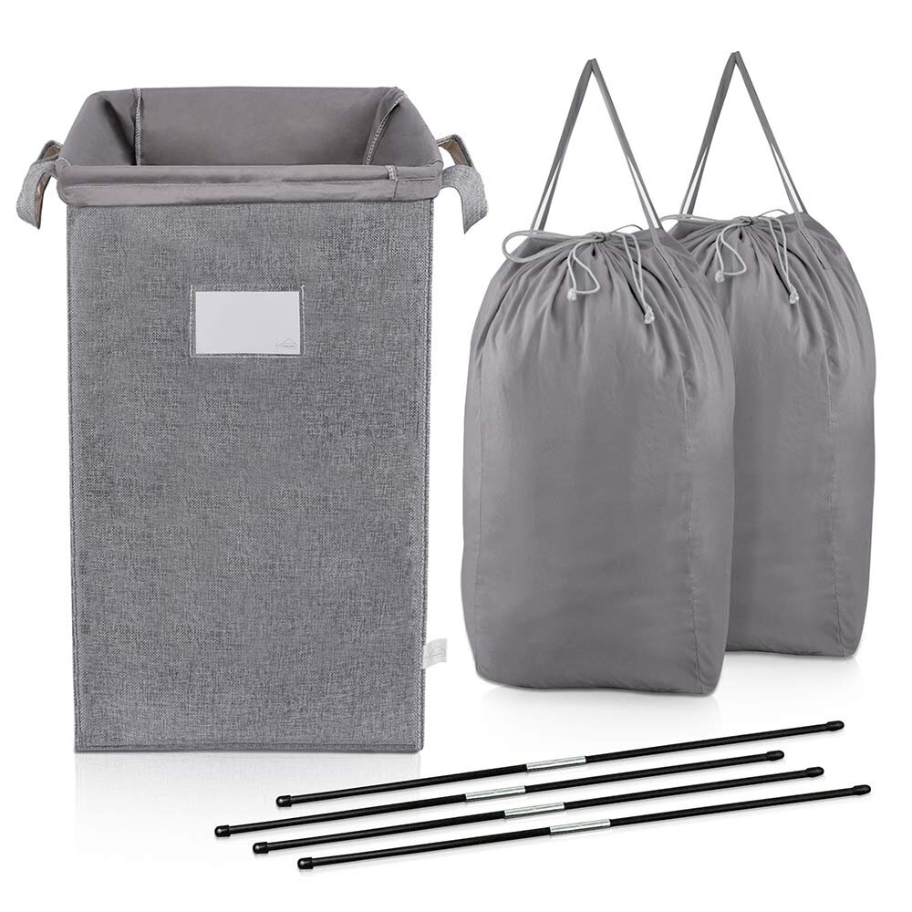 Wall Hanging Storage Bag,Hanging Laundry Baskets Dirty Clothes Detachable Hamper Bag with Hanger Pocket Organizer Bag