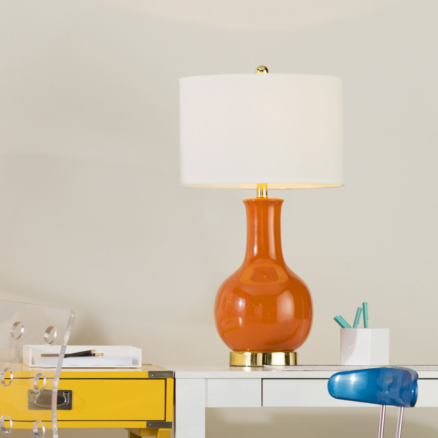 bright orange lamp