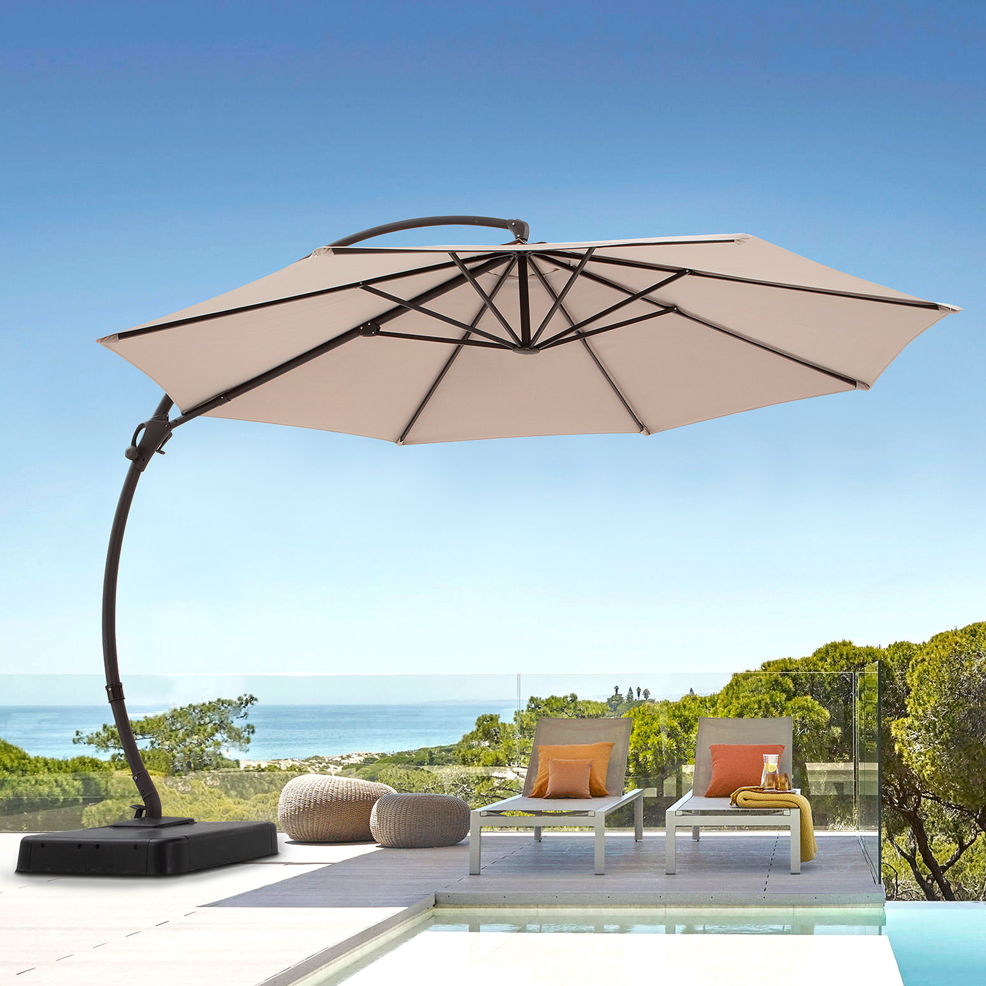 Arlmont & Co. Ebonique 144'' Cantilever Umbrella & Reviews Wayfair
