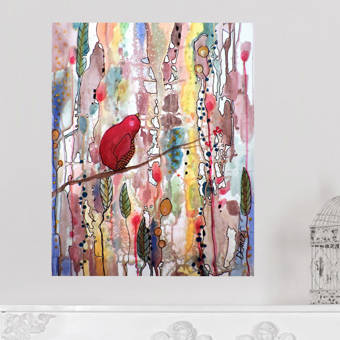 My Wonderful Walls Bird And Flower Watercolor Painting Ordinary Day By Sylvie Demers Wall Decal Wayfair