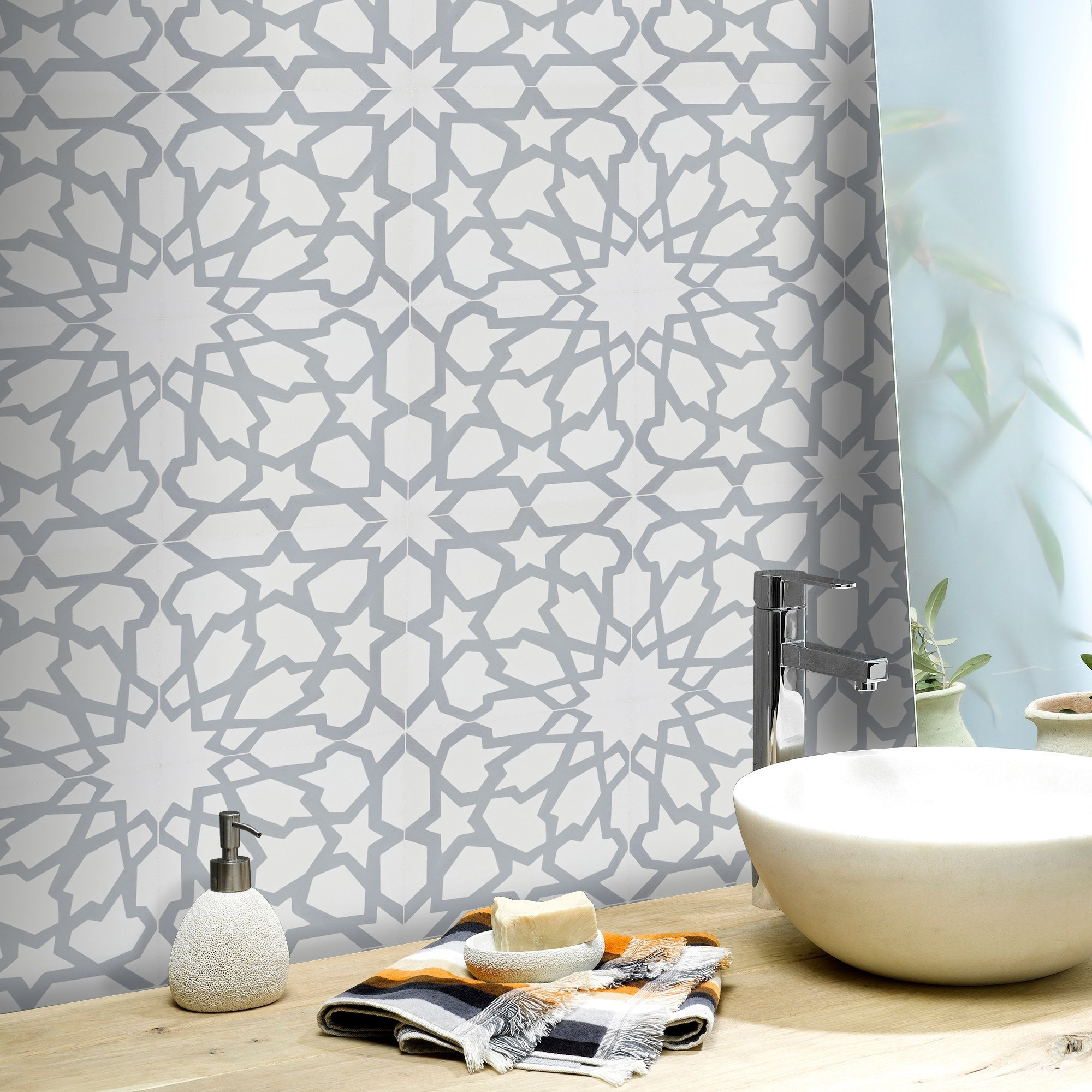 Moroccan Mosaic Tile House Bahja 8 X 8 Cement Field Tile Wayfair