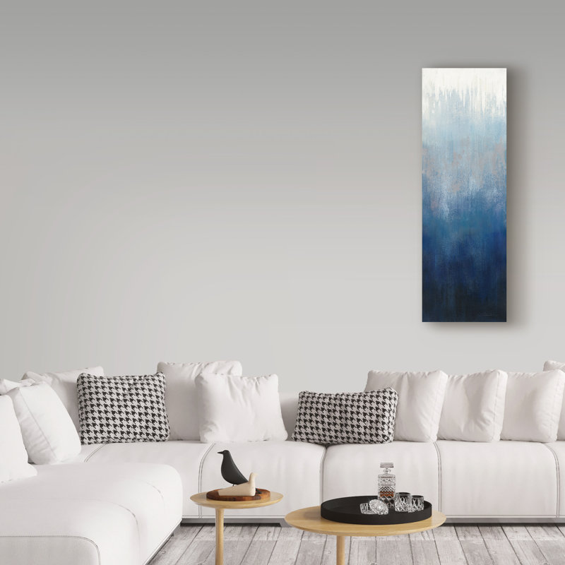 Breakwater Bay Silver Wave I Wrapped Canvas Acrylic Painting