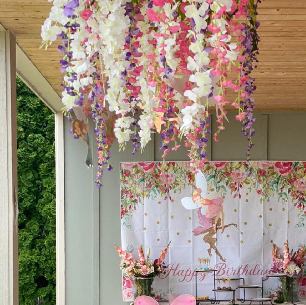 Details about   Artificial Flower Plastic Garland Wedding Backdrop String Wisteria Flowers Decor