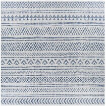 Ortley Indoor Outdoor Pattern Area Rugs 5' Square, Sea Mist 