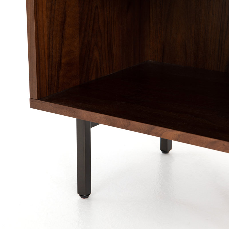 Creline 1 Drawer Metal Nightstand In Walnut Allmodern