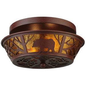 Bear on the Loose 2-Light Semi Flush Mount