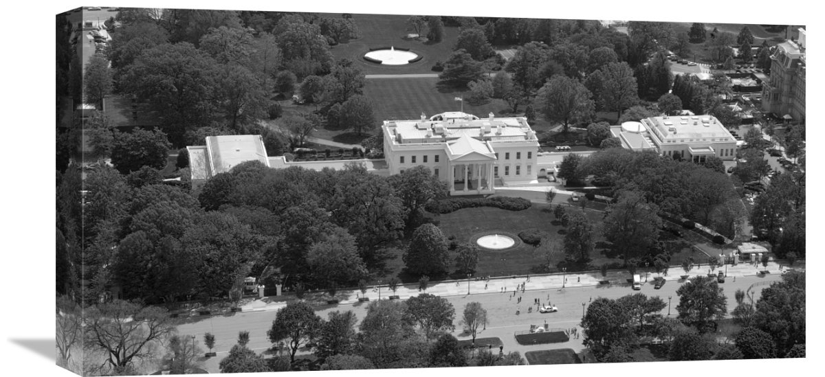 Global Gallery Aerial View Of The White House Washington D C By Carol Highsmith Photographic Print On Wrapped Canvas In Black And White Wayfair