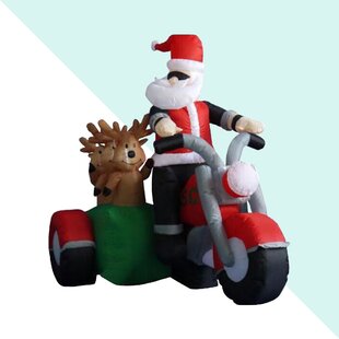 Merry Christmas Santa Claus Delivering Presents in his sleigh Coin With Reindeer Silver Trim