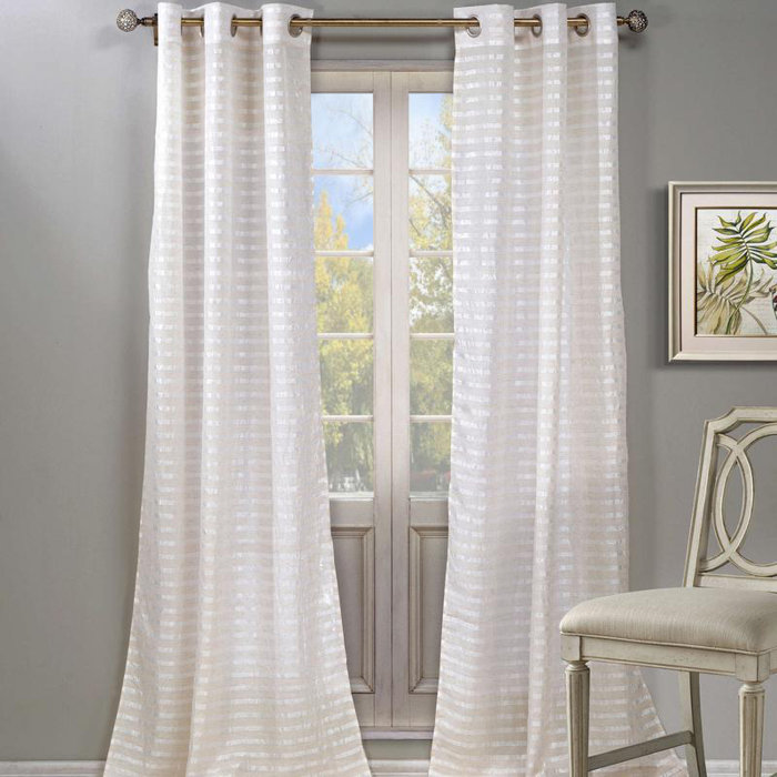 Dkny Ella Sheer Rod Pocket Curtain Panels Set Of 2 Curtains