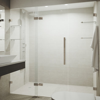 Seneca Adjustable 7275 X 74 Hinged Frameless Shower Door Vigo