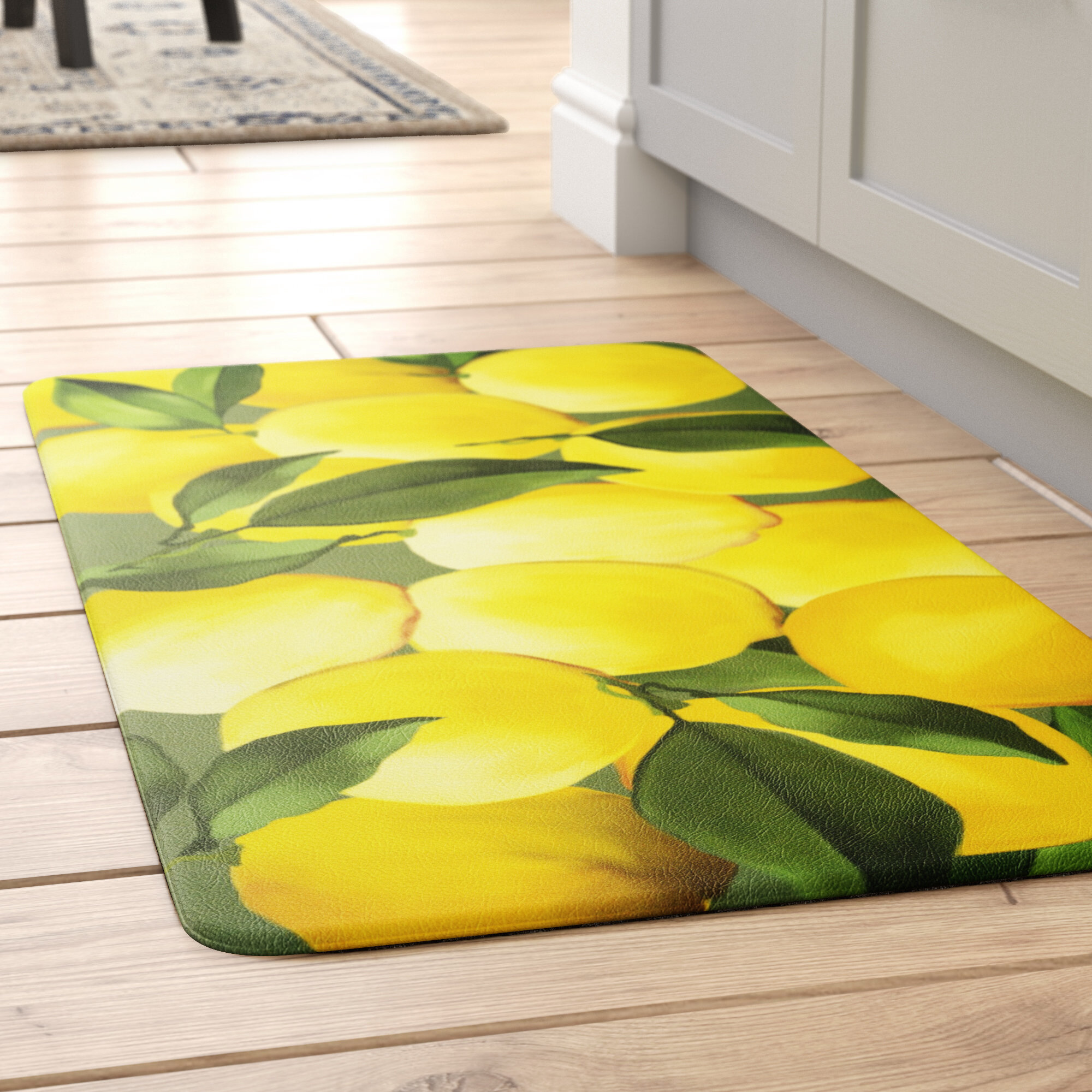 Area Rugs Lemon Floral Stain Resistant Water Absorption Rug Pads Wear Resistant Non Slip Carpet for Bedroom Living Room Kitchen Dorm Playroom Office 48in x 72inch