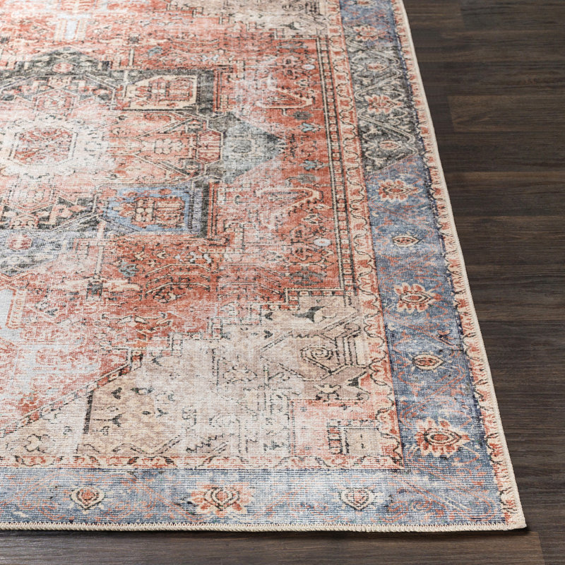 Mya Persian Inspired Rose Blue Beige Area Rug Reviews Allmodern