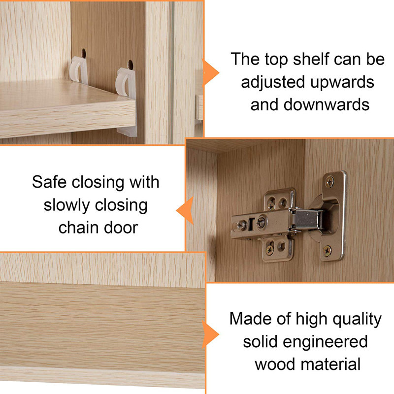 Latitude Run Almeda Triple Door 36 X 24 Surface Mount Frameless Medicine Cabinet With 5 Adjustable Shelves And Led Lighting Reviews Wayfair