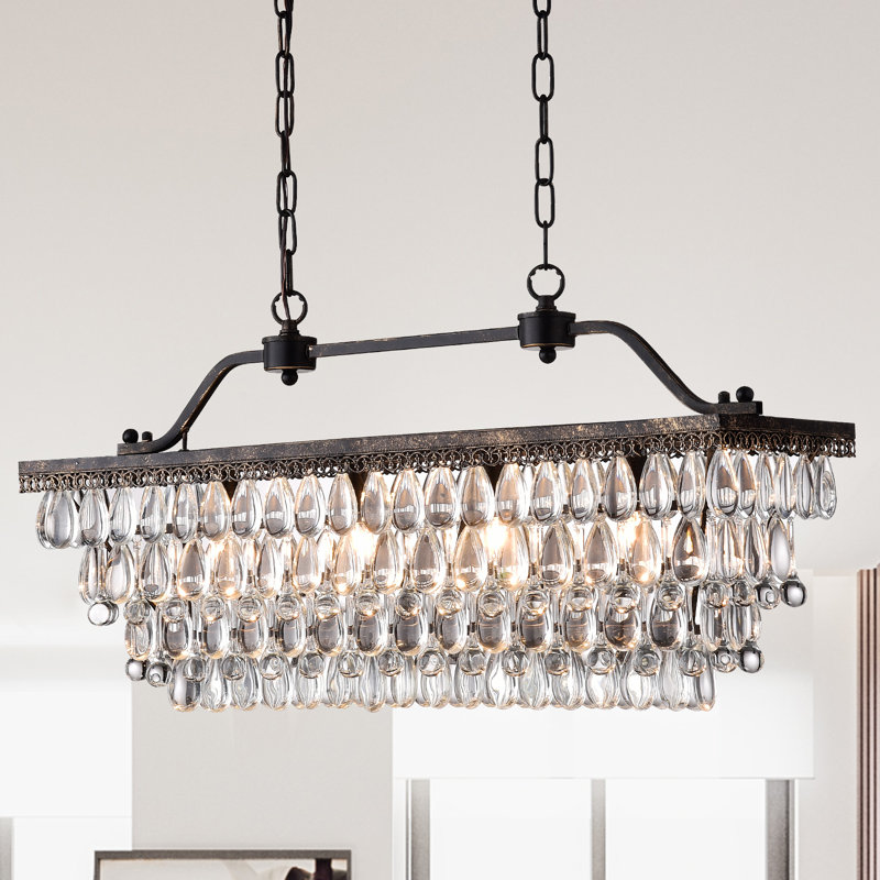 House Of Hampton 4 Light Crystal Kitchen Island Pendant Reviews 4 Light Crystal Kitchen Island Pendant