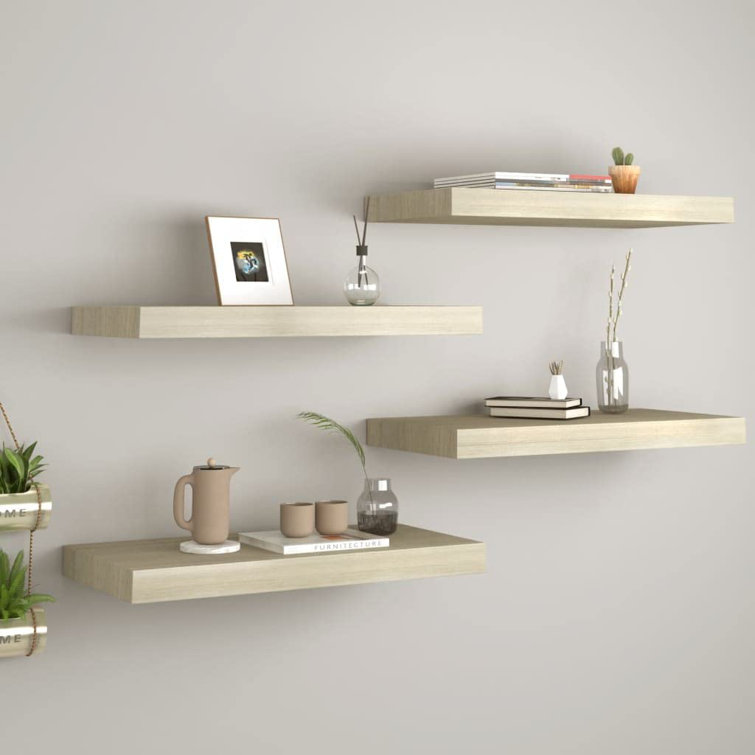 Durable 3Pcs  Floating Wall Shelves Bookshelf Display Wall Shelf Storage Rack 