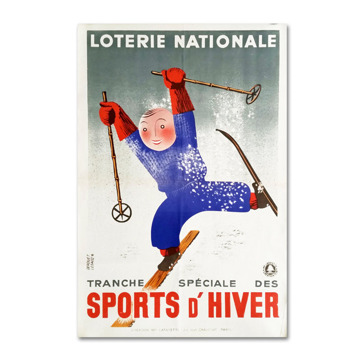 Trademark Art Winter Sports Wall Art On Wrapped Canvas Wayfair