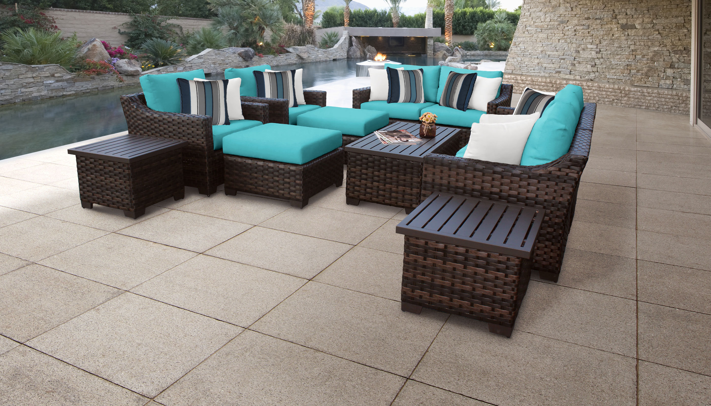 TK Classics kathy ireland Homes & Gardens River Brook 12 Piece Outdoor