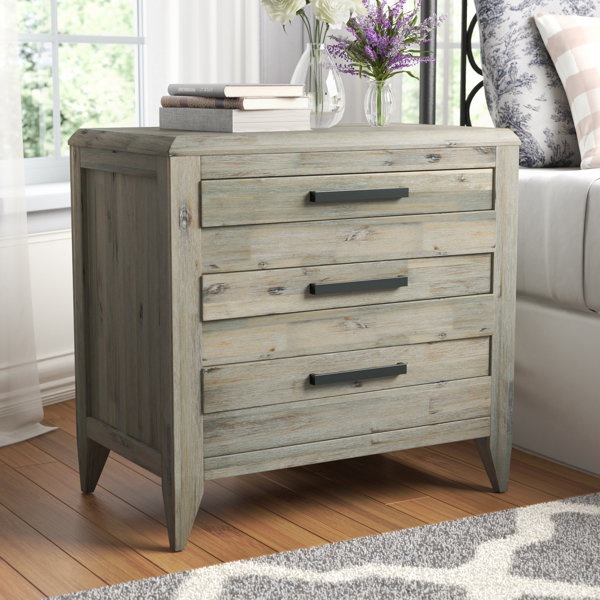 light grey wood nightstand
