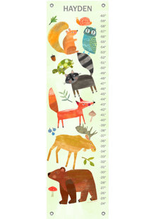 Woodland Growth Charts You Ll Love Wayfair Textured Woodland Animals By Amy Schimler Safford Personalized Canvas Growth Chart