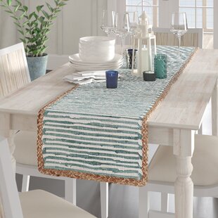 Table Runner Sets with 6 Placemats Diamond Check Turquoise Teal Green Non-Slip Table Runner Place Mats Watercolor Table Mats Runner Set for Dining Table Party Wedding 13 x 70 inches long