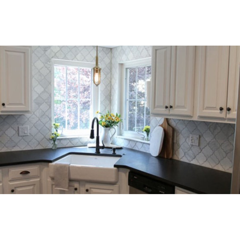 Porpora Carrara Marble Mosaic Backsplash Tile Lantern Shape Honed Wayfair Ca