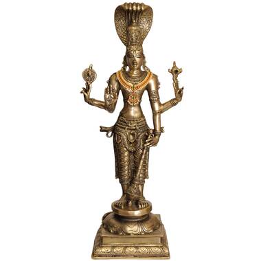 Exotic India Large Size Goddess Saraswati Playing on Vina 37 inch Height Multicolor