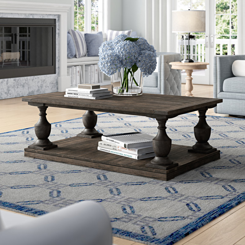 Birch Lane™ Shameka Solid Wood Floor Shelf Coffee Table ...