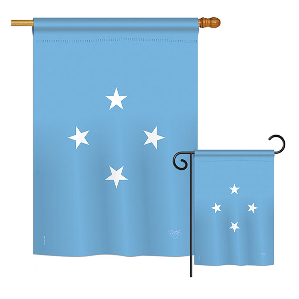 Breeze Decor Micronesia Of The World Nationality Impressions Decorative Vertical 2 Sided Polyester Flag Set Wayfair
