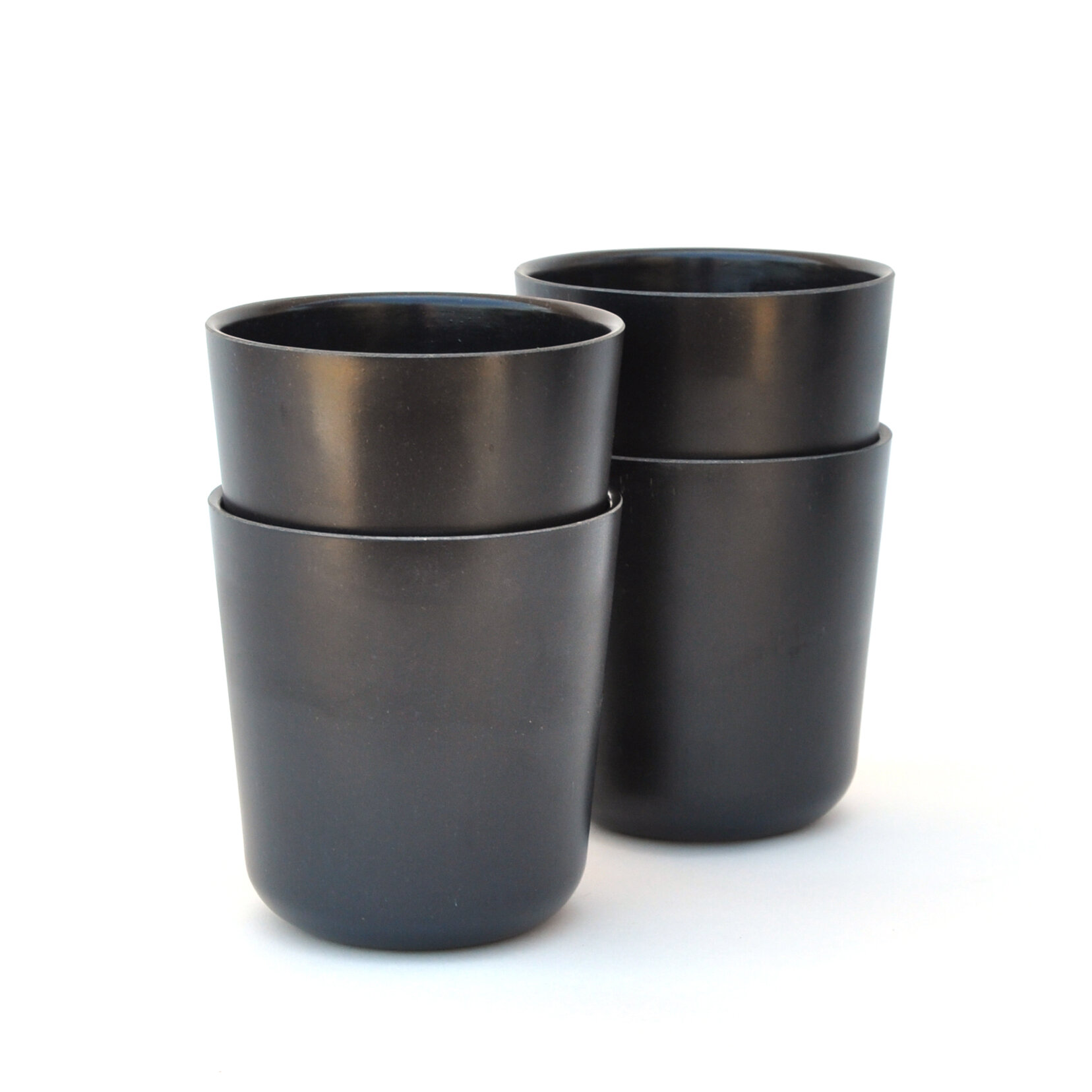 black drinking glasses