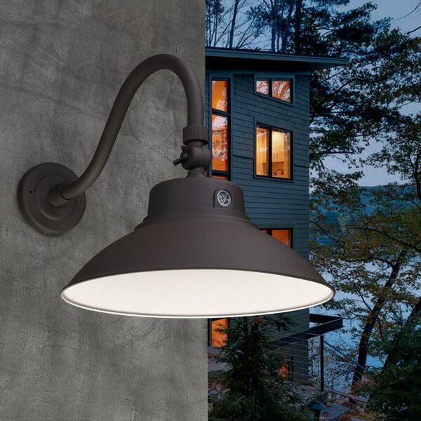 Breakwater Bay Brice Gooseneck Led Outdoor Barn Light Wayfair