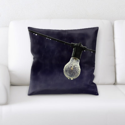 Fenstermacher Light Bulb Covered in Rain Throw Pillow Latitude Run