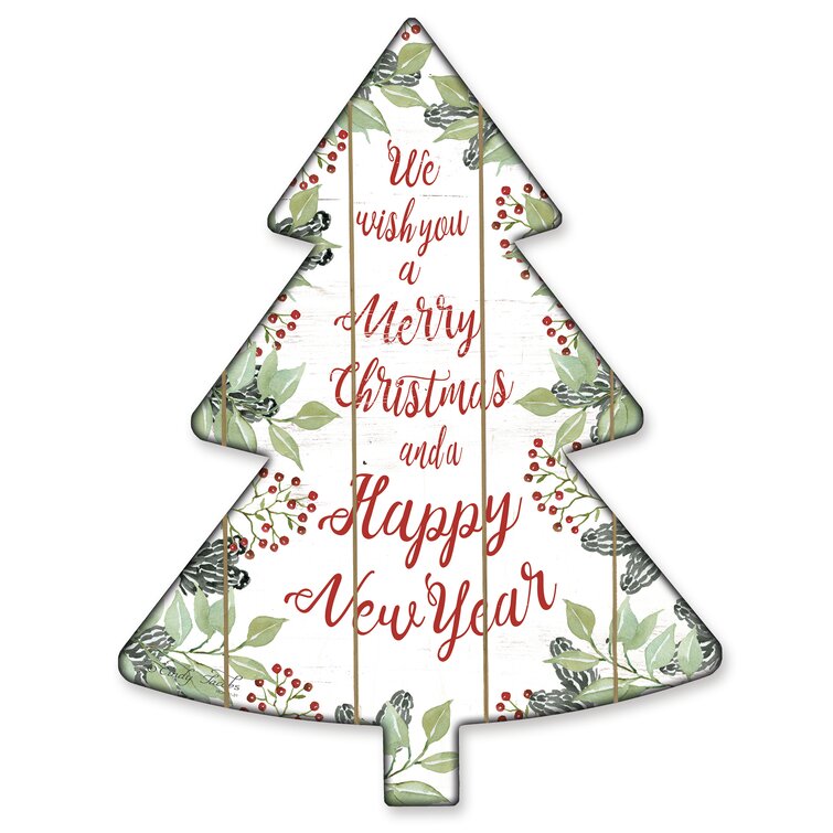 Sil Merry Christmas T-Light Holder Wooden Merry Christmas Stand