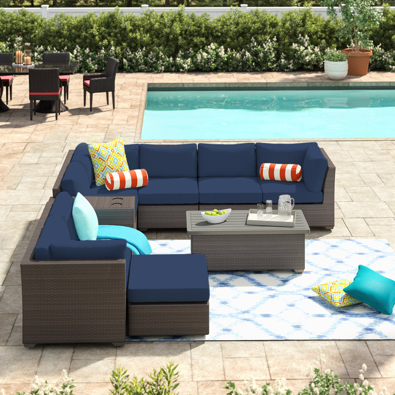 Sol 72 Outdoor Tegan 10 Piece Sectional Seating Group With
