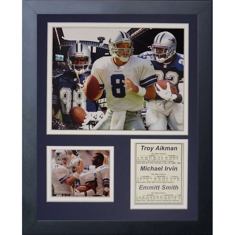 Legends Never Die Dallas Cowboys Aikman Irvin And Smith Framed