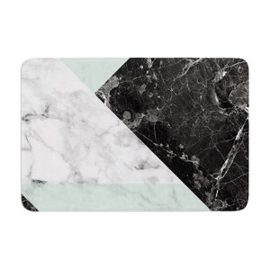 Geo Marble and Coral Art Deco Memory Foam Bath Rug