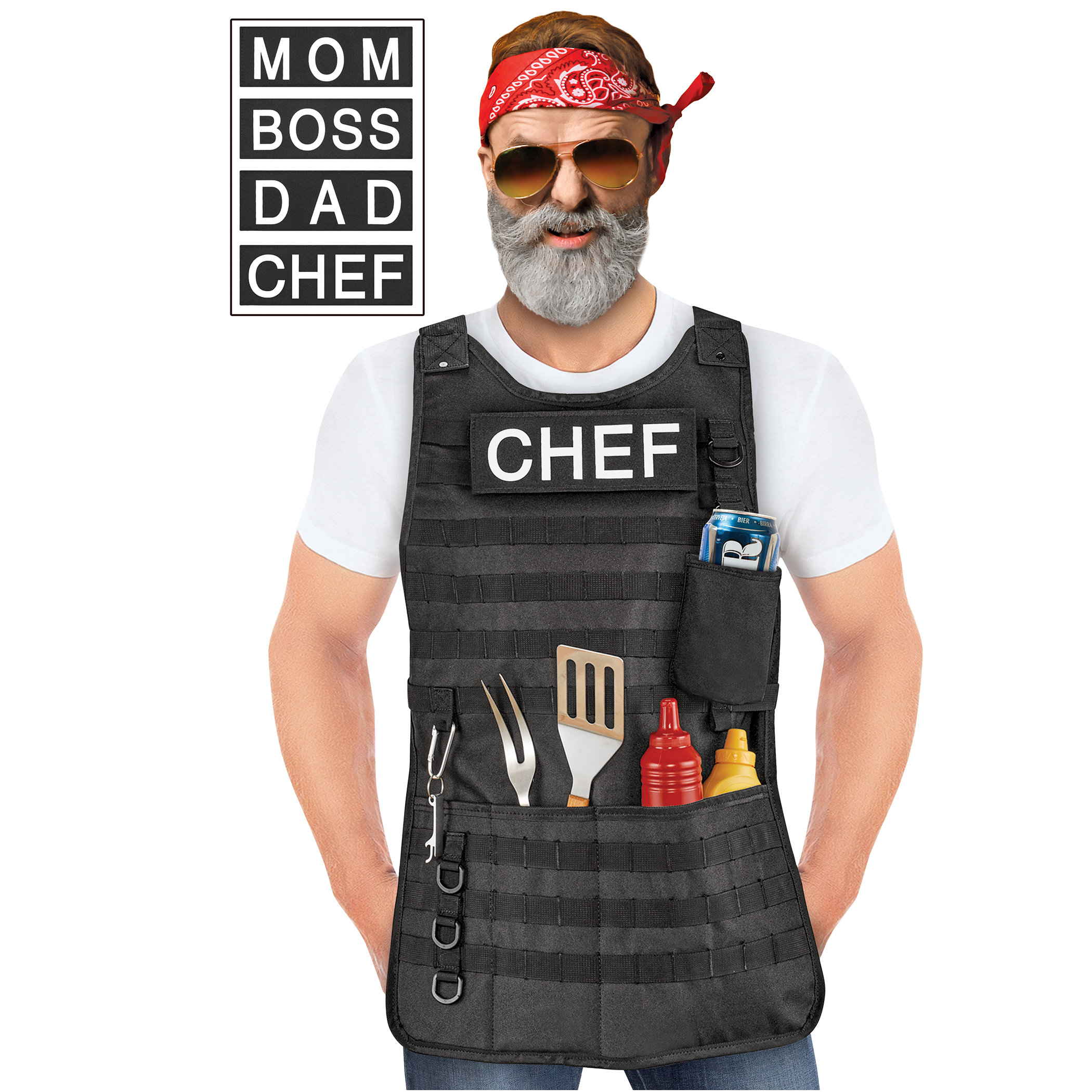 Prep & Savour Tactical Chef Apron With 4 Removable Patches Wayfair