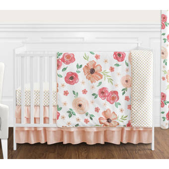 Sweet Jojo Designs Botanical Floral Leaf 4 Piece Crib Bedding Set Reviews Wayfair
