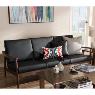 Leaman Mid-Century Modern Faux Sofa by Millwood Pines Best #1