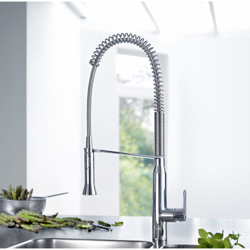 Grohe K7 Medium Semi Pro Pull Down Single Handle Kitchen Faucet Reviews Wayfair