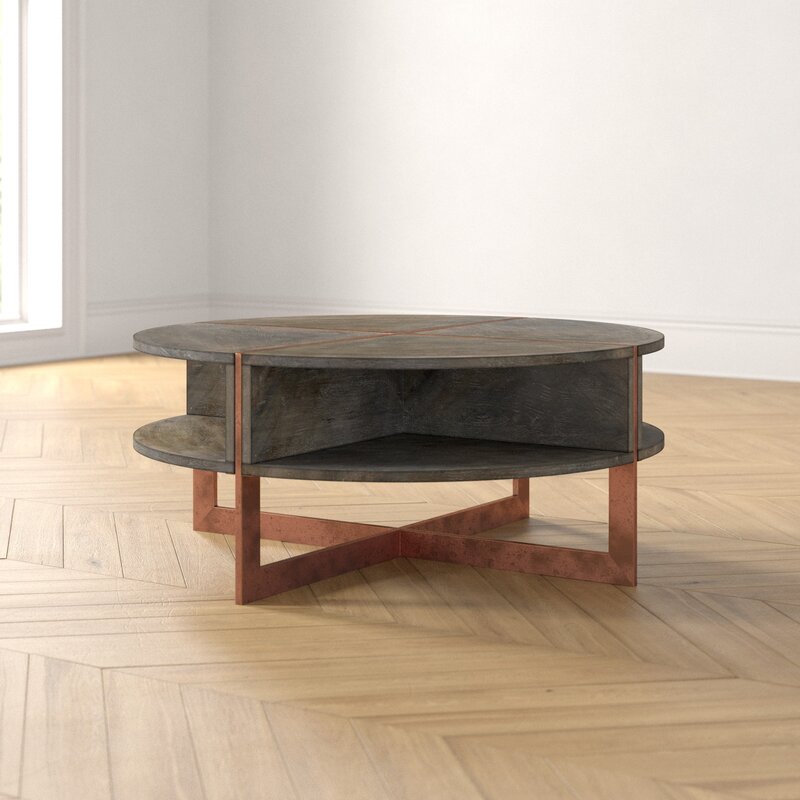 Foundstone Alle Cross Legs Coffee Table With Storage Wayfair